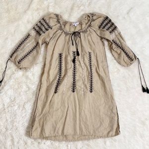 Calypso St. Barth Linen Embroidered Tunic Dress